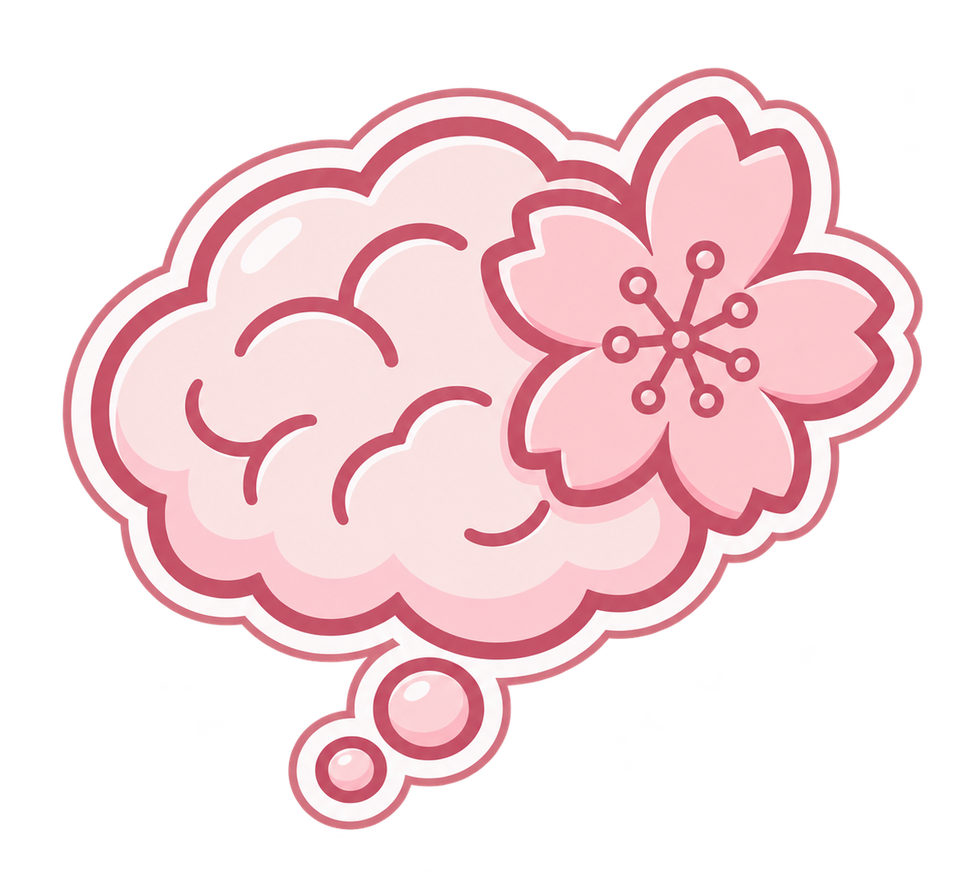 Persistent Thoughts — a thought bubble with a cherry blossom